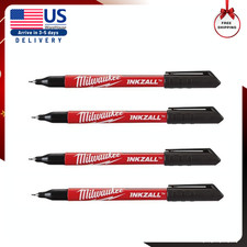 Milwaukee 48-22-3164 INKZALL™ Black Ultra Fine Point Jobsite Pens, 4Pk