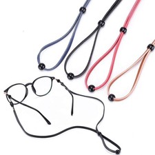 Pack of 4 Eco Leather Eyeglass 27 inches, Blue,red,black,brown