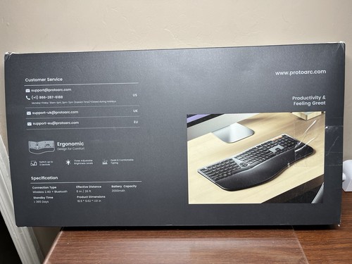 ProtoArc EK01 Plus Backlit Dual Mode Ergonomic Workspace Keyboard Black - Picture 5 of 16