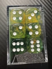Chessex Nebula 16mm d6 Spring White Luminary 12 Dice CHX 27755