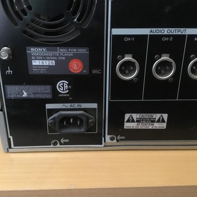 ベータカムSPプレーヤー PVW-2600 SONY Sony NTSC BetaCam SP Video Editing Cassette Player (PVW-2600