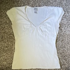 White babydoll top with lace detail Size S coquette feminine