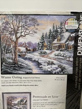 Sunset Counted Cross Stitch Kit Winter Outing 13691 NEW SEALED 2001