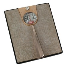 Hanson Vintage Scale Art Deco Bathroom Scale Gold Tone Hardware Mid-Century Vtg