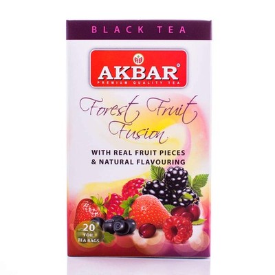 Flavored Tea Bags with Real Fruit Pieces - 20 Foil Bags, Forest Fruit Fusion
