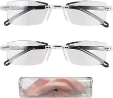 2 Pcs Auto Focus Glasses Intelligent Zoom Smart Reading Color-Changing Anti B...