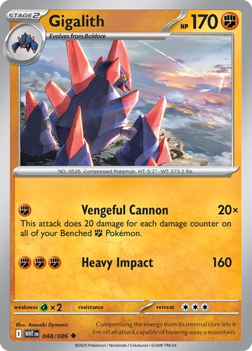 Gigalith - 048/086 - Uncommon (Near Mint) White Flare - Fighting Pokémon - product listing photo
