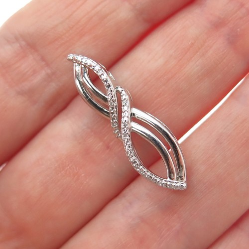 JANE SEYMOUR 925 Sterling Silver Real Round-Cut Diamond Infinity Slide Pendant