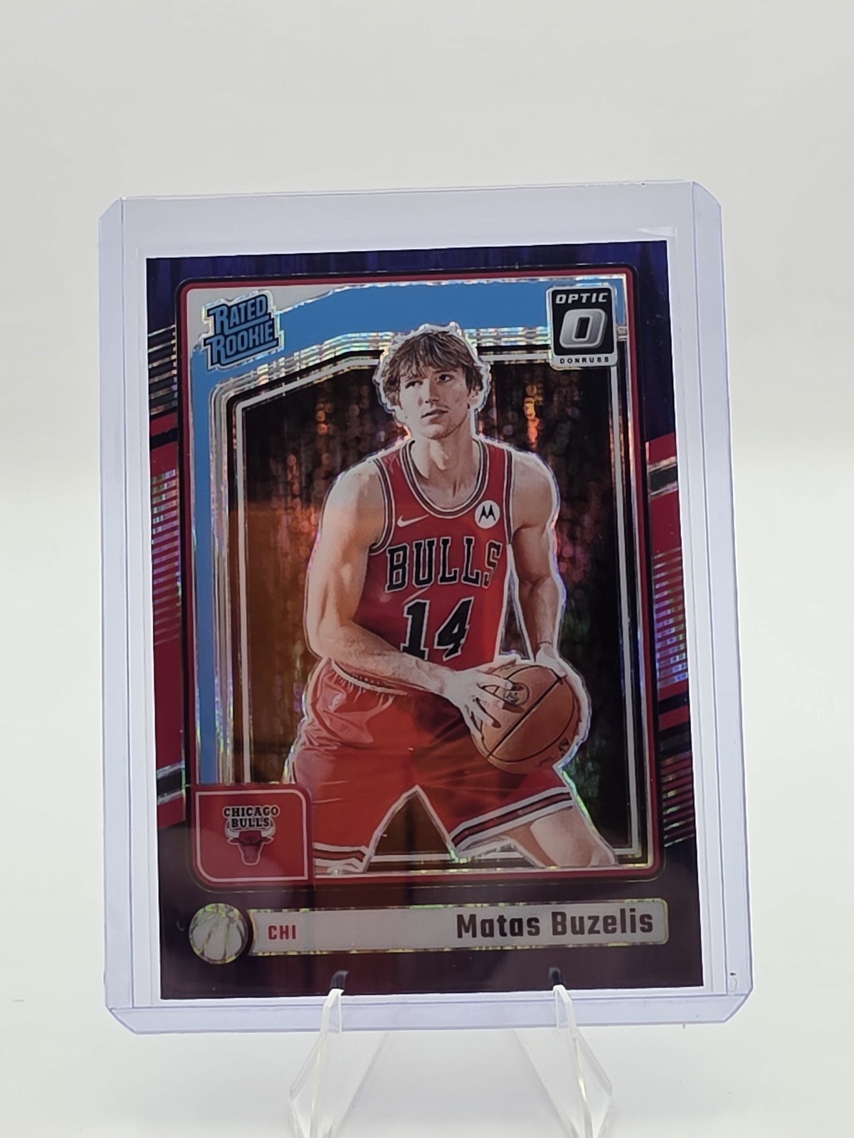 2024-25 Donruss Optic - Rated Rookie Matas Buzelis #271 Purple Shock Bulls (RC)