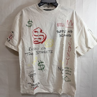 Supply & Demand Mens Scribe T-Shirt Cream Small