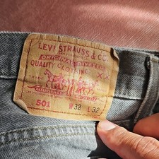 Levi's Men's Gray Dark Wash Denim Jeans Straight Regular Made In USA