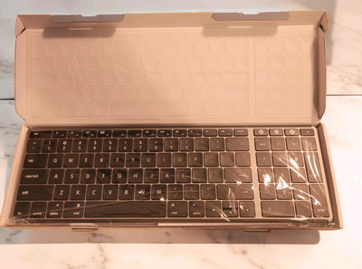 3 Mode Slim Gray Bluetooth Keyboard with Cable Seenda wireless W Skin Apple Comp