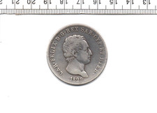 1829 SARDIIA ITALY GENUINE 90.0% SILVER FIVE LIRE (186)