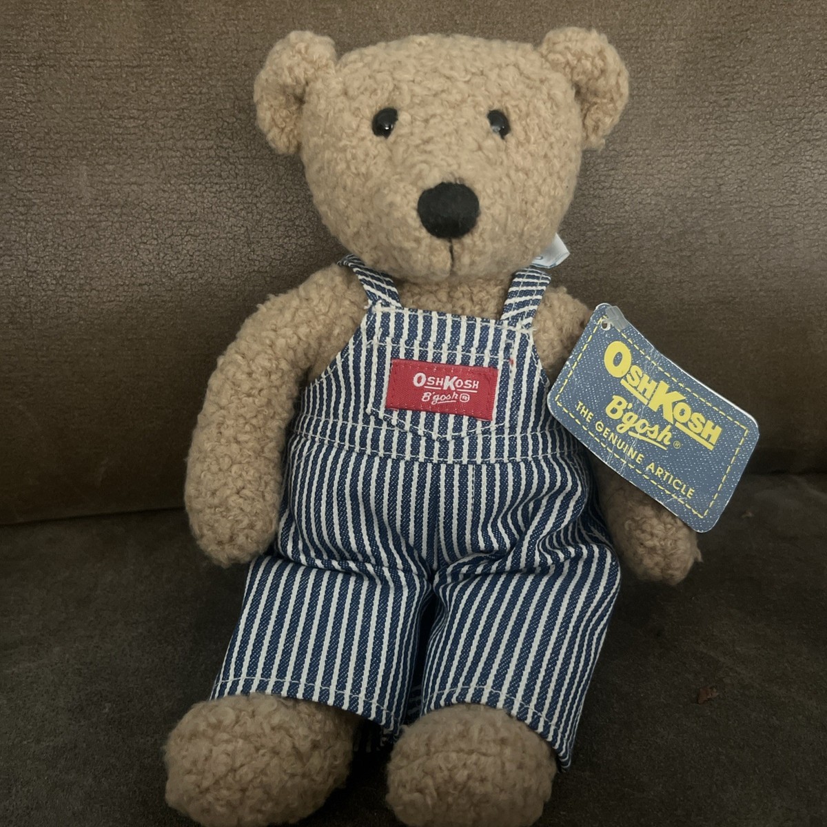 50s〜60s OSH KOSH B’GOSH USA製 襤褸 アートピース Vintage Eden Osh Kosh B'gosh Teddy Bear in Striped Overalls 11