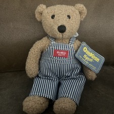 Vintage Eden OshKosh B'gosh 11" Teddy Bear Striped Overalls Plush Vestbak