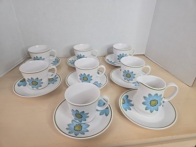Vintage NORITAKE Up-Sa Daisy, 7 Cups and 8 Saucers 1 Creamer  Up Sa Daisy,9001