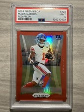 2024 Panini Prizm Deca Malik Nabers Red Rookie Giants Color Match #/199 PSA 9