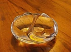 STEUBEN Glass TRUE LOVE Lead Crystal Double Heart Paperweight Hand Cooler w/Box