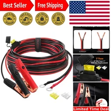 Heavy-Duty 14FT Extension Cord Eyelet Terminal with Fuses for Vehicle Batteries