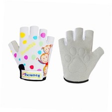 Kids Half Long Finger Climbing Gloves for Age 1-10 Boys Girls Small White
