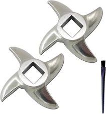 2 Pack #12 Meat Grinder Blade Stainless Steel Knife Cutter Replacement for Grind