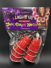 Light Up Shot Cups Necklace (String Of 7 Red Cups) Adult Forum Novelties