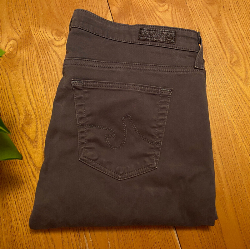 AG ADRIANO GOLDSCHMIED THE STILT CIGARETTE DK GRAY DENIM JEANS 29R (29 X 31) EUC