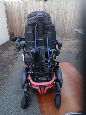 Permobil M3 Corpus Power Wheelchair Black/Red Joystick Articulating Foot