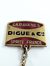 PORTE-CLÉS - CARAVANES DIGUE & CIE - SPRITE FRANCE - Vintage Métal Émaillé 1960s