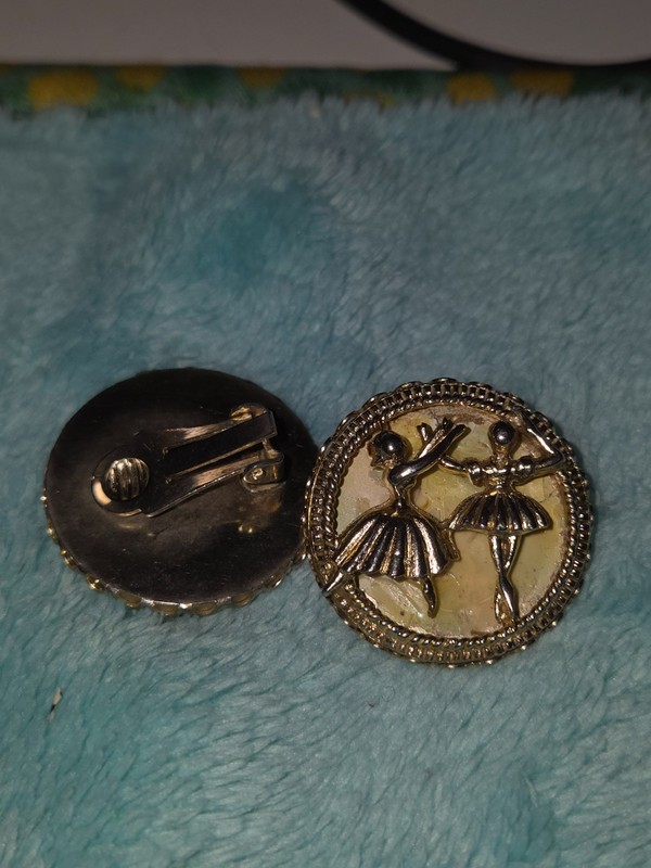 VINTAGE 1940-1960 Ballet Clip On Earrings Likely Origin: US or Europe