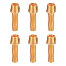 6pcs Bike Disc Brake Caliper Bolts M5x18mm MTB Screw, Gold