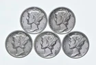 High Grade Lot 1936 1937 1930 1939 1939 Mercury Dime Collection *340