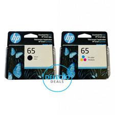 GENUINE 2-PACK HP 65 Black  Tri-color Ink Cartridges T0A36AN 140 SEALED 2027