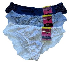 New 3 Pairs Maidenform Comfort Devotion Lace Back Tanga Panties 40159 Sz L 7 NWT