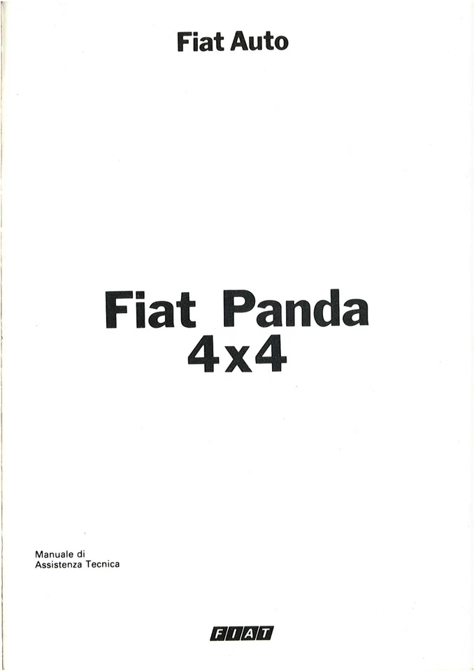 FIAT PANDA 4x4 prima serie - 1983 - 1985 - MANUALE OFFICINA - in italiano - Immagine 2 di 4