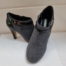 LOTUS LADIES ZIP  SHOES SIZE UK 5 Grey Fabric Stiletto Heel Boots Trouser Bootie