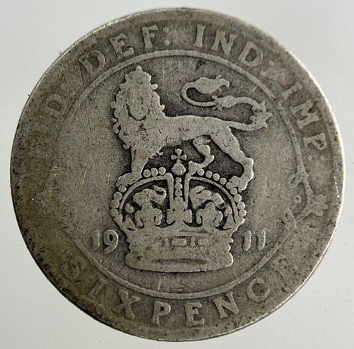 Silbermünze George V Sixpence 1911 | Sammlerqualität