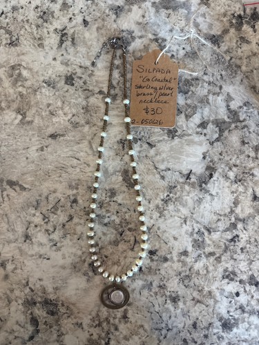 silpada freshwater pearl and bead sterling silver necklace