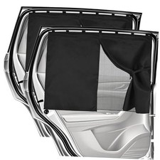 Car Window Shades, 2 Pack Magnetic Double Layer Window Shade for Black-Rear 2PC