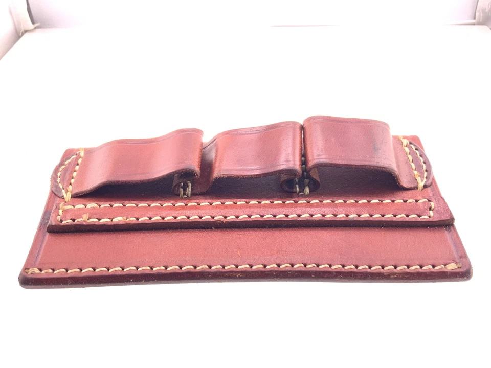 Triple K 6 Escopeta Shot Shell Cinturón Bolsa Cuero 12 Calibre Marrón Slide Carrier Foto 3 de 4