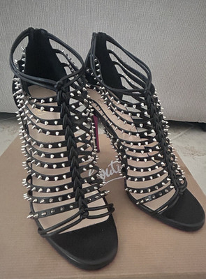 Christian Louboutin Millaclou Black Leather Spiked Stiletto  display picture 1