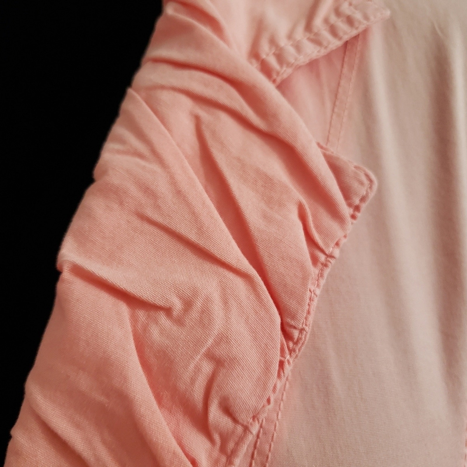 Peach Button Front Ruched Button Front 3/4 Sleeve… - image 6