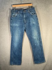Vintage Wrangler Jeans Men's 33x29 Actual USA Made 13MWZ Cowboy Cut Blue 70s