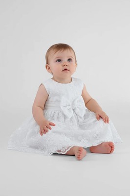 Baby Mädchen Spitze Taufkleid & Stirnband für Hochzeiten und besondere Anlässe