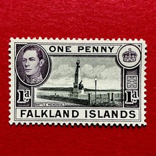Isole Falkland,1941 KGVI Definitivo 1d Nero e Viola. SG# 148. MVLH