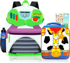 Toy Story Backpack and Lunch Box Set - Bundle with 16" Buzz Lightyear Backpack,