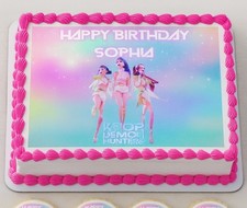 EDIBLE Kpop Demon Hunters Cake Topper Frosting Sheet Image Birthday 8"x10.5"