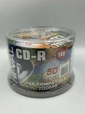 New Sealed Hi-Val CD-R  50 Discs Recordable Blank Media, 1x-16x, 650mb, 80 min