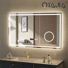 LED Badezimmerspiegel mit Beleuchtung Dimmbar und Antibeschlag Touch-Schalter