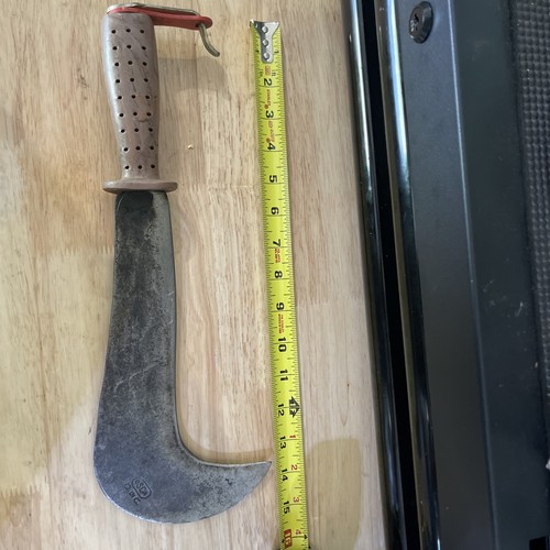 Vintage Italian OSCA Cortenova Roncola Billhook Hand Forged Sickle Knife Tool